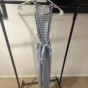 Striped Blue and White Jumpsuit